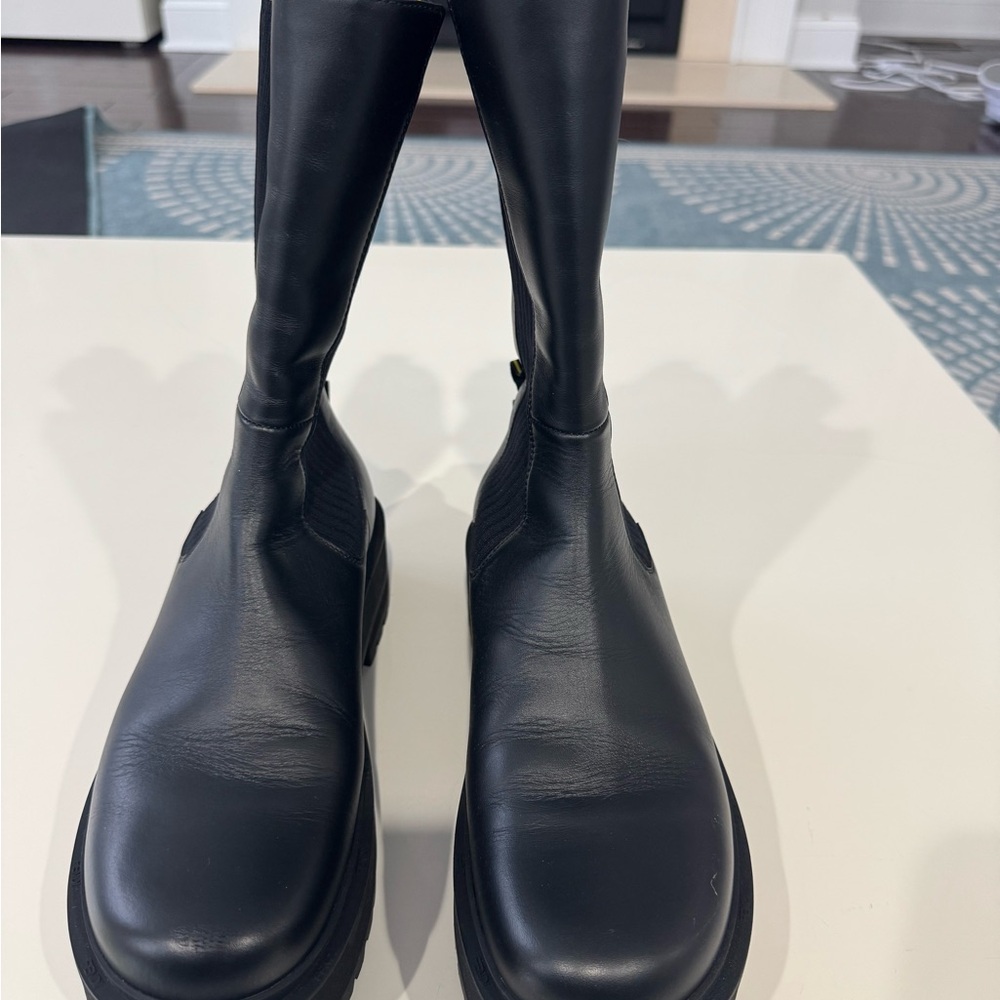 Fendi Black Logo-tape boots